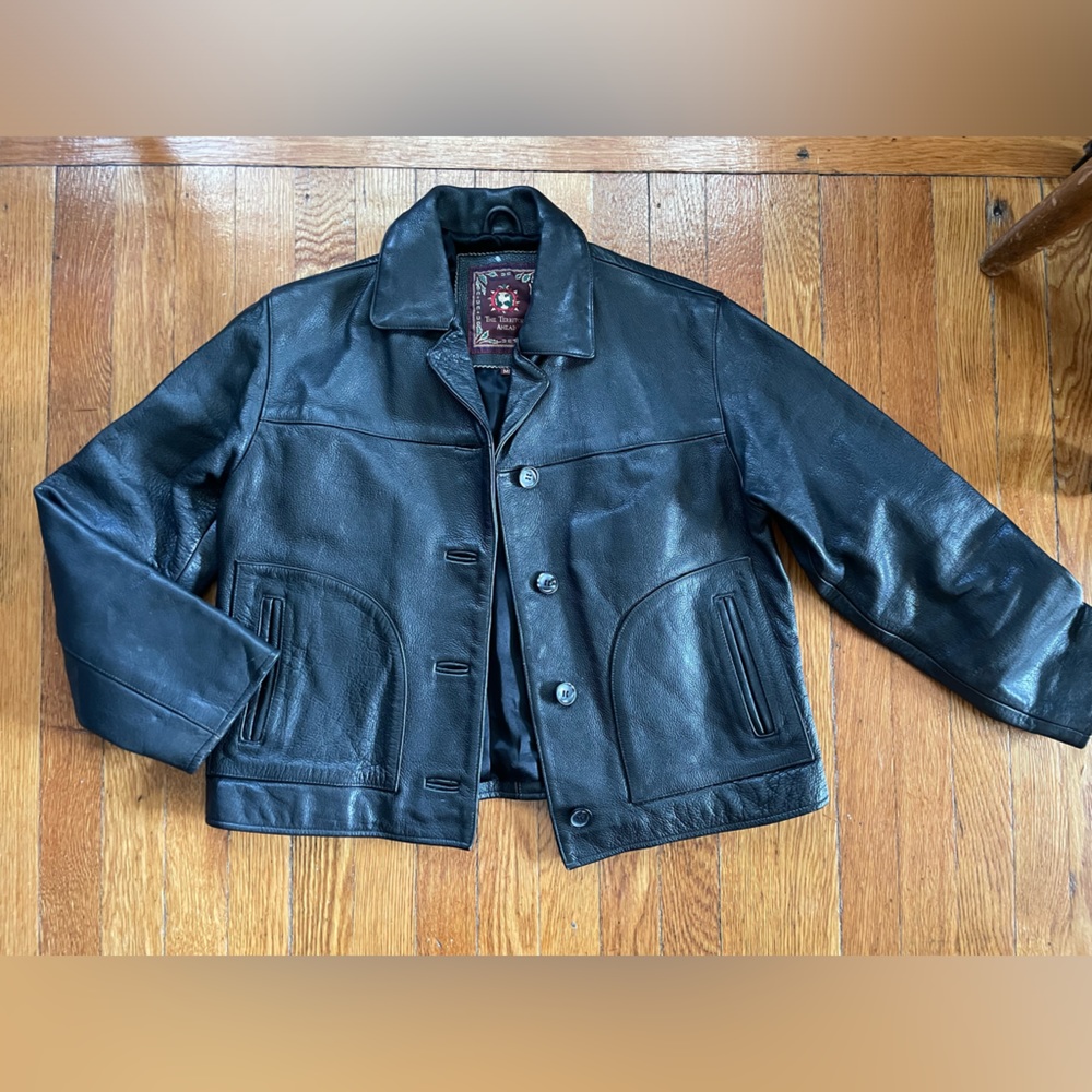 Vintage The Territory Ahead Leather 60’s 70’s 80’s moto biker jacket thicc